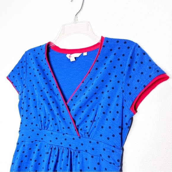 Boden Casual Jersey Surplice Polkadot Dress - Picture 3 of 10